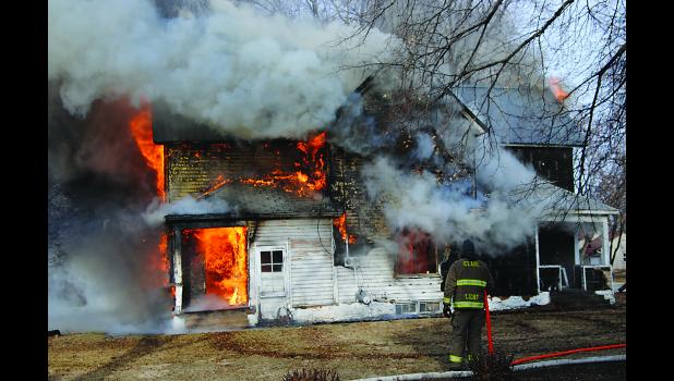 Training fire at Gilmore City, Iowa.