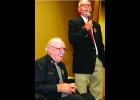 Jim Horn tells a story about firefighter Bob Tichota during a roast honoring Tichota for his 50 years of service to the Blair Volunteer Fire Department at the Blair Volunteer Fire and Rescue awards banquet on Nov. 4. Photo by Joe Burns of the Blair Pilot-Tribune.