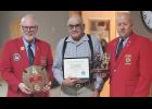 A length of service award was presented to Paul Rogers for 55 years of service to the Brandon Fire Department by IFA President Roger Carr and IFA 5th Vice President Lonnie Newhall. Paul also received a plaque from the Brandon Fire Department for his retirement. 
