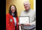 Wendy Lensing, Executive Director Iowa Fire Fighter Association presented a 42 plus years of service award to Gary Chase of the Cherokee Fire Department at a retirement party held by his family Feb. 28 at the Cherokee Yacht Club. Of those years, Gary served 19 years as assistant fire chief, and seven years as Fire Chief.