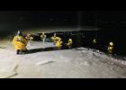 	Clear Lake Fire Department conducted ice rescue training on January 23. Also training were Ventura Fire and Rescue, Clear Lake Police Department and Cerro Gordo County Sheriff’s Department. Photo from the Clear Lake Fire Department Facebook page.