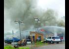 Fire departments from Colton, Dell Rapids, Baltic, Lyons, Crooks, Hartford and Chester responded to a July 9 fire in Colton. Photo submitted by LeRoy Koopman.