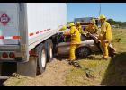 Dwight Firemen performing extrication. Photo courtesy of Colleen Zajac, Dwight EMT.