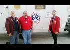 IFA President Mark McNees (right) is pictured with Ken Swank (left), chair of the Iowa Elks Major Project, and Doug McCasland, Blank Hospital driver. They are shown in front of a fire prevention/education trailer, one of seven in the state where the Iowa Elks partner with the Iowa Firefighters Association.
