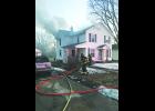 IFA Past President Bill Halleran was in Edgewood on March 21 showing them Genesis Extrication Tools when firefighters were paged out to a house fire. Strawberry Point was called for mutual aid. Photo by Bill Halleran.	