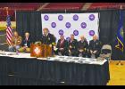 	Dan Miller, Columbus Fire Chief, was the keynote speaker at opening ceremonies of the 82nd annual Nebraska State Fire School in Grand Island on May 17. More than 1,000 students participated with 27 different classes offered. There were 250 instructors and support staff and 90 vendor booths. 