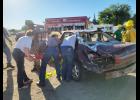 For their August in-service training, the Miller Fire Rescue team assisted Hand County Ambulance with their extrication tools to practice safe extrication skills, triage and communication between the two groups. Submitted by Connie Templeton, Hand County Ambulance coordinator.
