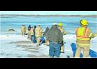 The Imperial Volunteer Fire Department was called out to rescue a golden retriever named Copper that had fallen through the ice about 250 to 300 feet offshore at Enders Lake.