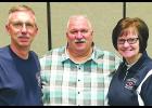 Pictured with Chief Rick Lasky are Parrish Abel, 1st Vice President, and Marlene Bomar, President of the NSVFA.