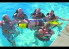 The Onida Fire Department did some water rescue training at the Onida swimming pool in July.  It was interesting and challenging trying to operate in the water while trying to package a patient safely for getting out of the water.