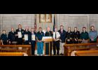 Photo from L to R:  Jenie Maloney, Steven Thornburg, Bill Moody, Jim Horn, Governor Heineman, Randy Barnes, Ray Nance, Bob Tichota, Bill Lundy, Jim Heine, Don Fritz, Mike Morgan, Richard Firebaugh.