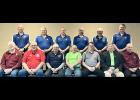 The Iowa Firefighters Association hosted the annual States Networking meeting on Saturday, Nov. 5, in Des Moines. Pictured in front from left to right are: Kerry Federer, Illinois; Mark Meints, Nebraska; Kenny Krause, Nebraska; Terry Ford, Illinois; Charlie Kludt, South Dakota; John Swan, Illinois; and Barry Keunkel, Wisconsin. Second row (all Iowa): Jason Barrick, Rick Schmidt, Mike Kime, Kent Brix, Roger Carr and Chuck Raska. Photo by Taylor Moore.