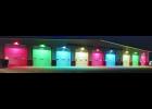	A few sheets of colored plastic wrap turns station lights into Christmas lights at the Beresford, SD, Fire and Rescue headquarters.	